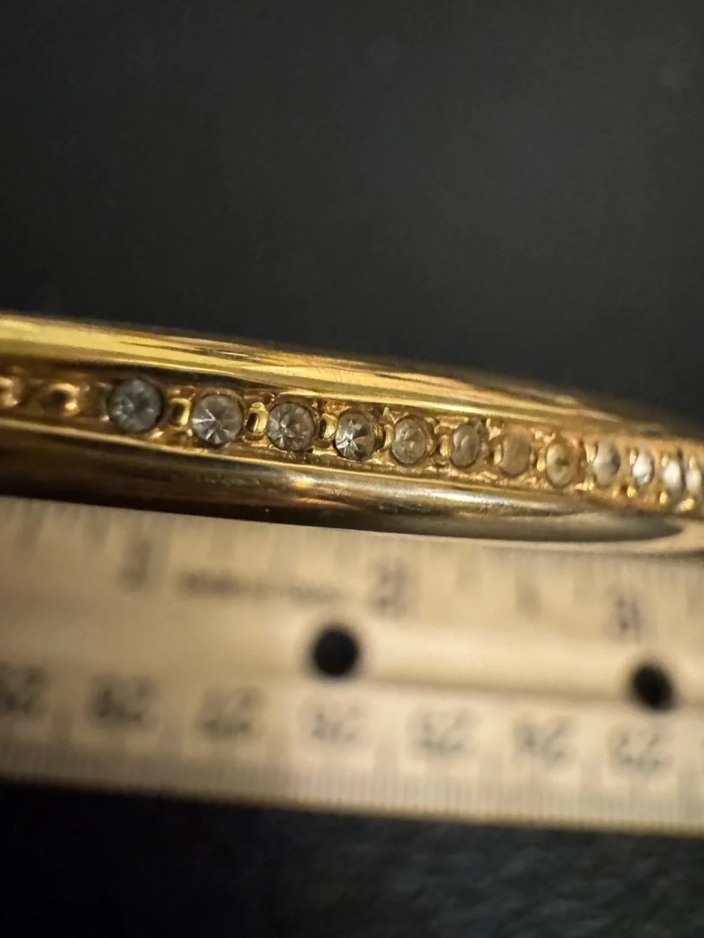 Joan Rivers Gold Rhinestone Edge Bangle Bracelet - Picture 4 of 10